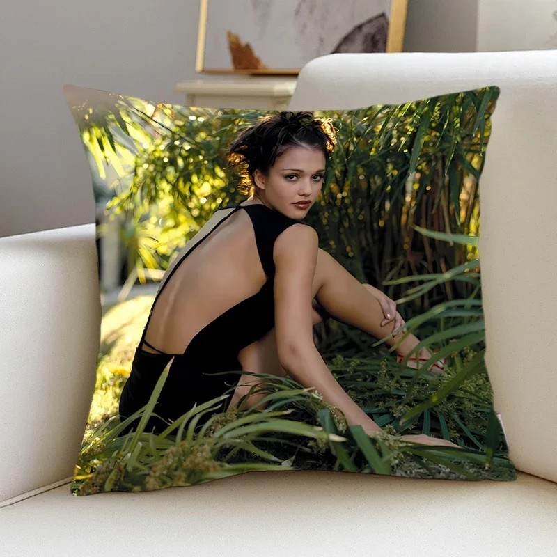 Home decor Pillow Cover iving Jessica Alba room bedroomo office car Dakimakura Throw Pillows Square Pillowcase Cute Home Decor