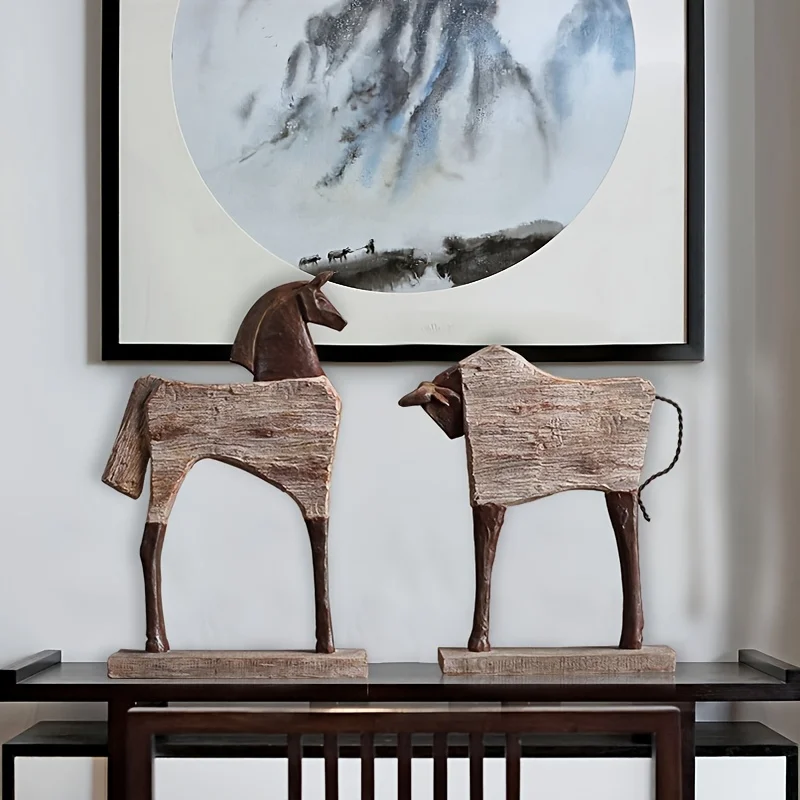 

Vintage American Horse Resin Statue Home Decor for Living Room TV Cabinet Bar Cabinet