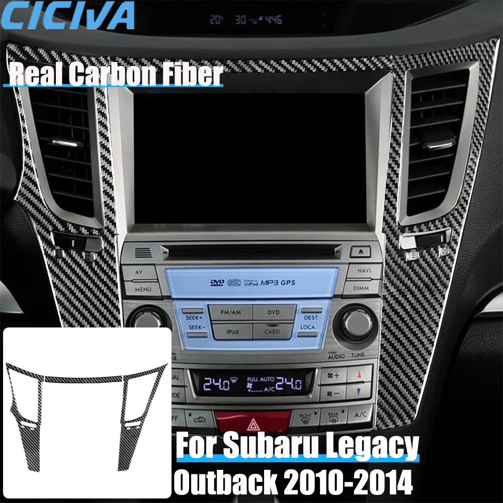

Real Carbon Fiber Car Accessories Center Console Air Vent Cover Soft Sticker For Subaru Legacy/Outback 2010 2011 2012 2013 2014