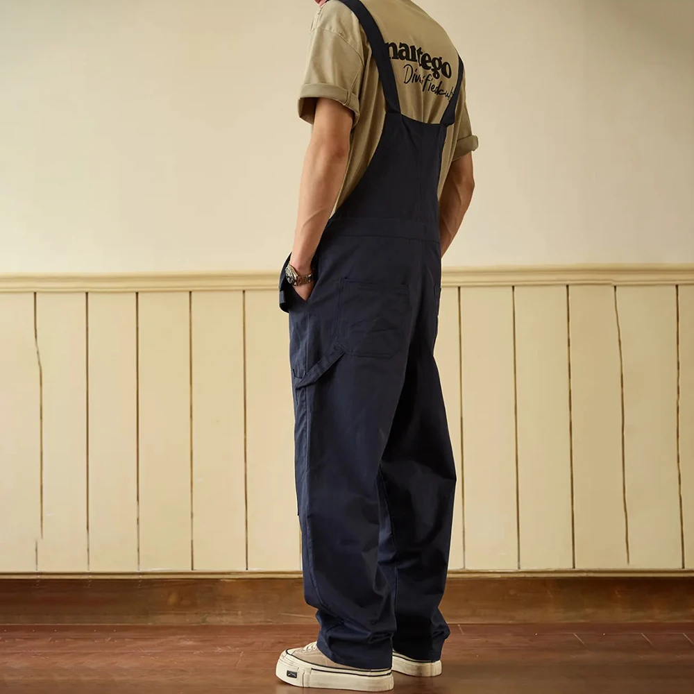 Winter New Men's Multi-Pocket Overalls American Retro Fashion Trend High Street Loose Casual Simple Niche Men's Clothing