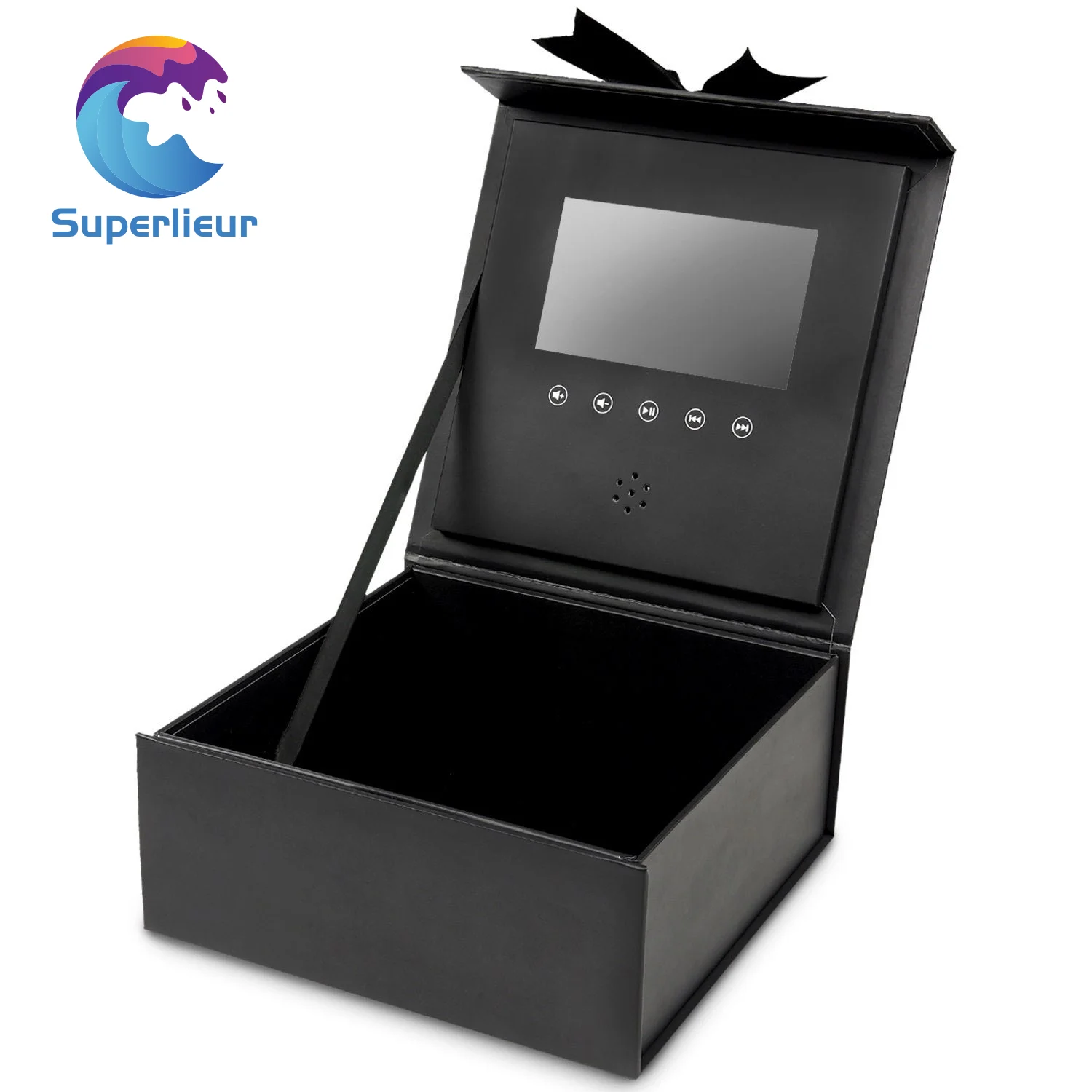 Superlieur  7 Inch IPS LCD Screen 1024x600 Resolution CMYK Color Wedding Invitation Video Gift Box Digital Display