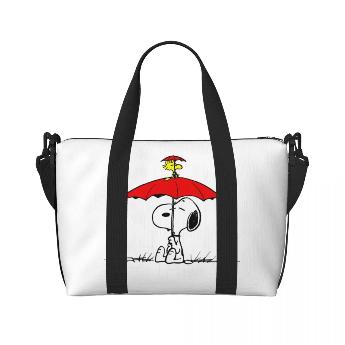 Custom Large Snoopys Dog Umbrella Tote Bag for Women Shopper Shoulder Gym Beach Travel Bag