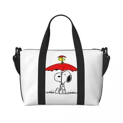 Custom Large Snoopys Dog Umbrella Tote Bag for Women Shopper Shoulder Gym Beach Travel Bag