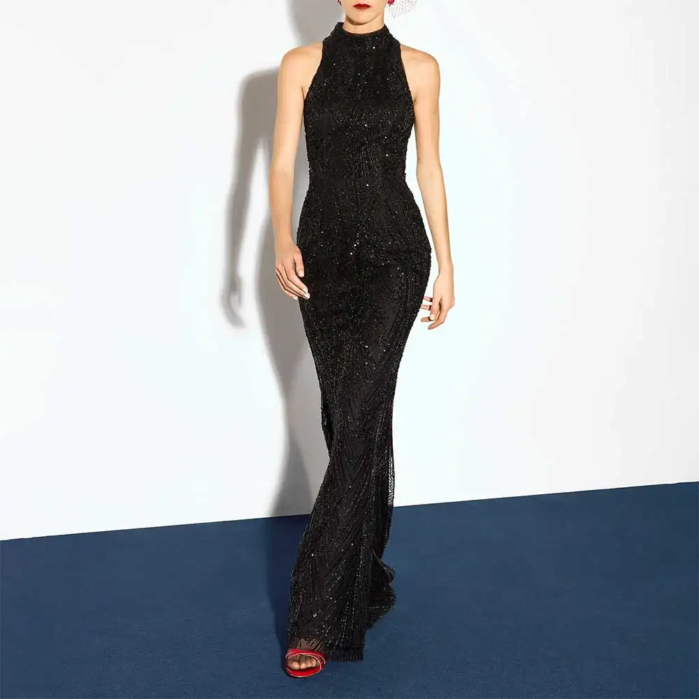 

Гламурное вечернее платье русалки без рукавов с пайетками и поясом, платья подружки невесты для выпускного вечера, женские элегантные вечерние платья