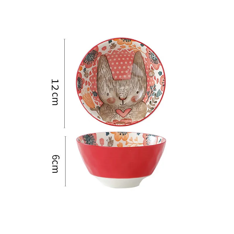 

Wendini Animal Series 4 Rice Bowls/Cutlery Bowls - Set of 4 Kids Bowls