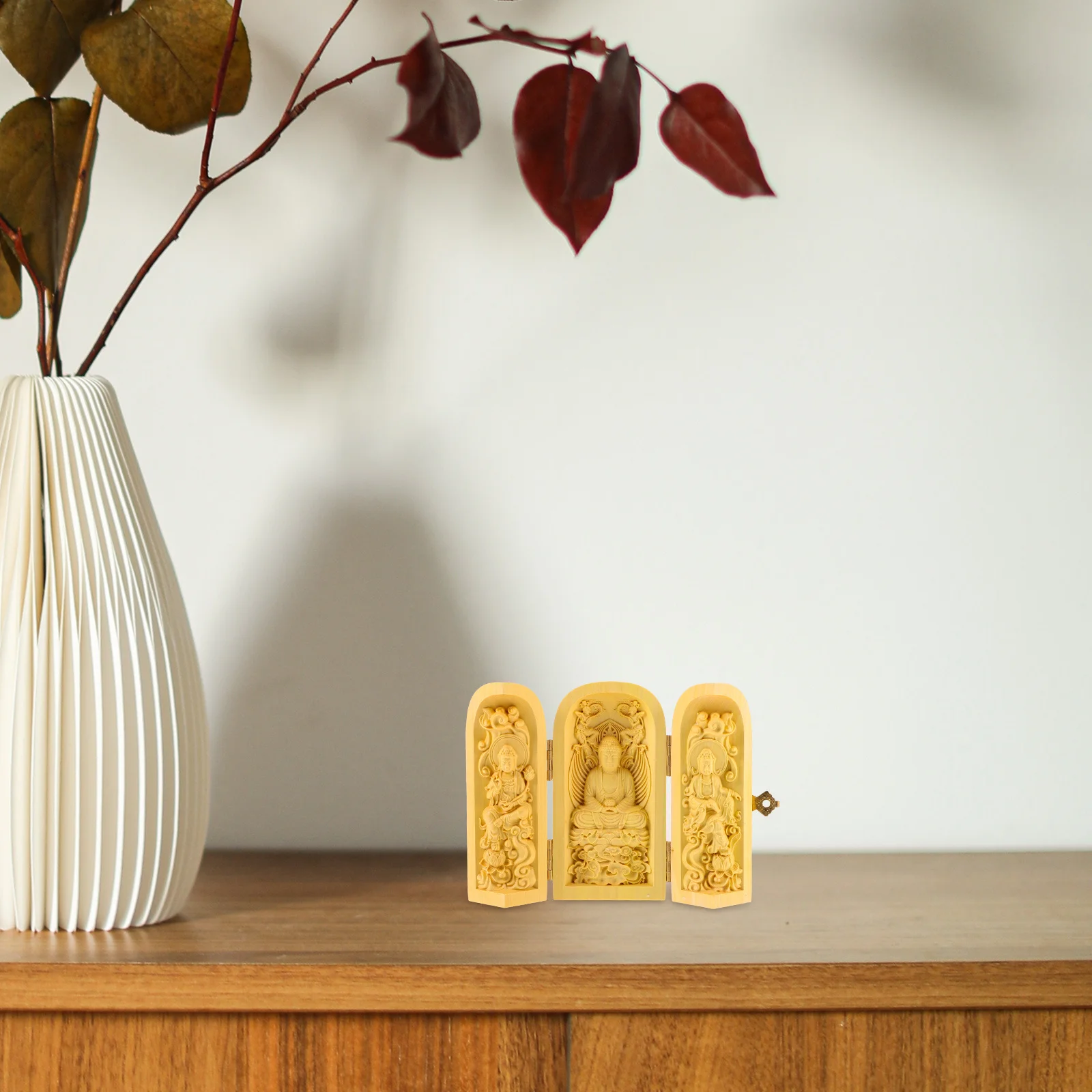 

Small Wood Statue For Zen Home Decor Retro Wooden Craft Desktop Ornament Meditation Room Temple Decor Decoration