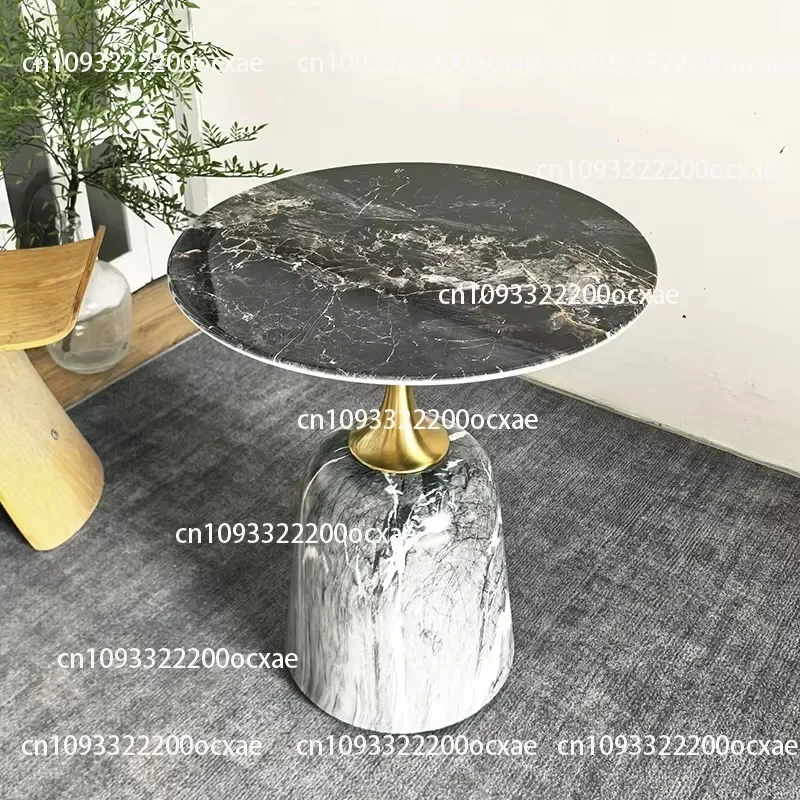 Marble Coffee Table Rock Slab Simple Modern Living Room Furniture Metal Frame Environmentally Friendly And Durable Small