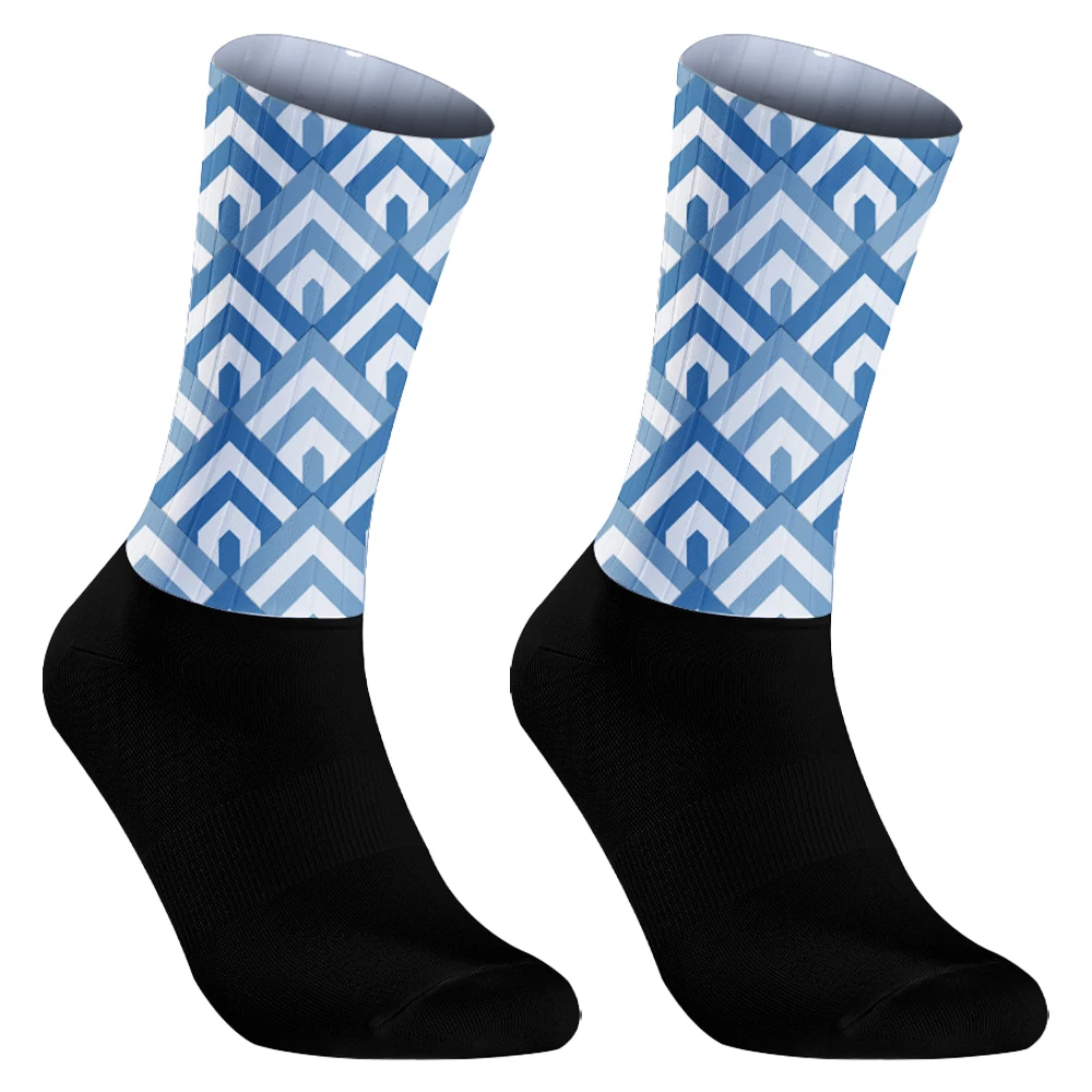 Muster Sommers port Rad socken rutsch feste Silikon Pro Outdoor Rennrad Socken Calcetines Ciclismo