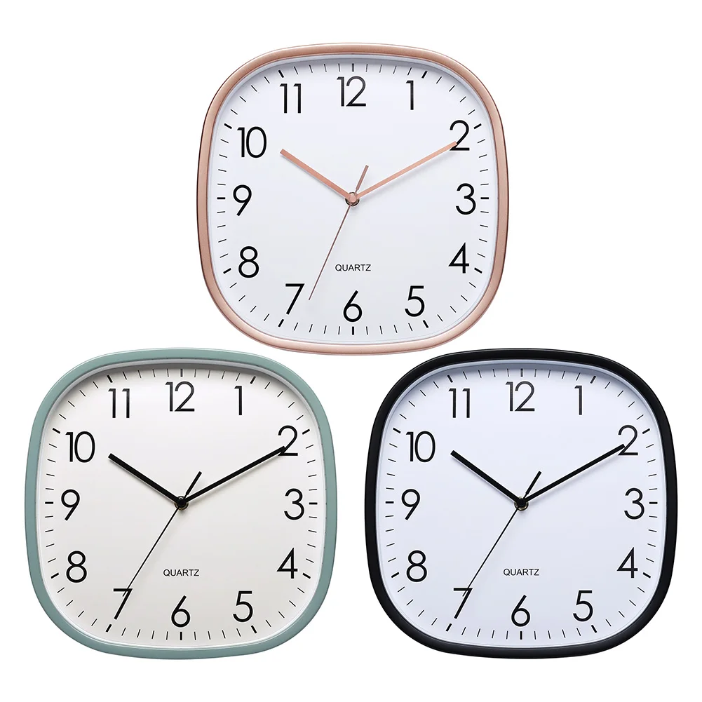 Wall Clock 12 Inch Battery Operated with Large Display Quartz Movement Decorative Round Clock for Home or Office