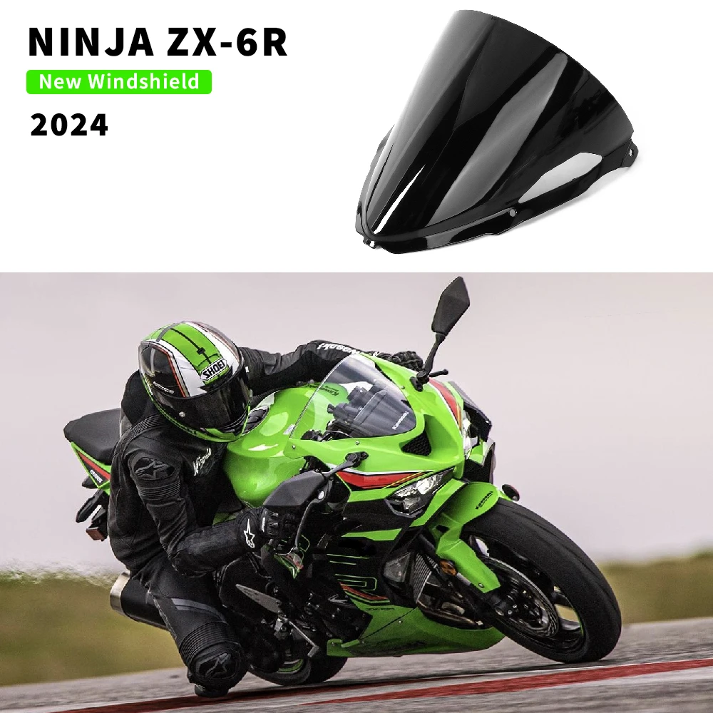 New For Kawasaki NINJA ZX-6R Ninja ZX6R ZX 6R 2024 Motorcycle Windscreen Anti-Scratch Screen Scooters Windshield Spoiler