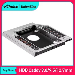 UnionSine 9.0 9,5 12,7mm HDD Caddy SATA 3,0 para carcasa SSD de 2,5 pulgadas adaptador de unidad de disco duro para ordenador portátil CD DVD-ROM Optibay