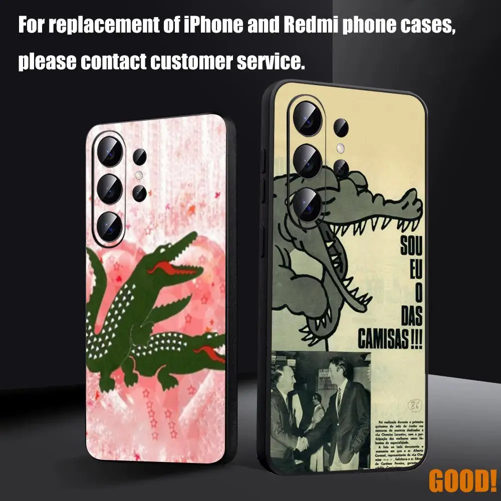C-crocodileS l-lacosteES Phone Case For Samsung Galaxy S26 S25 S24 S23 S22 S21 S20 Plus Ultra Fold A Soft Black