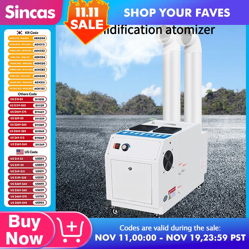 Ultrasonic Industrial Humidifier Fog Machine Mist Factory Warehouse Fallen Dust Maker Fogger For Vegetables Keep Fresh