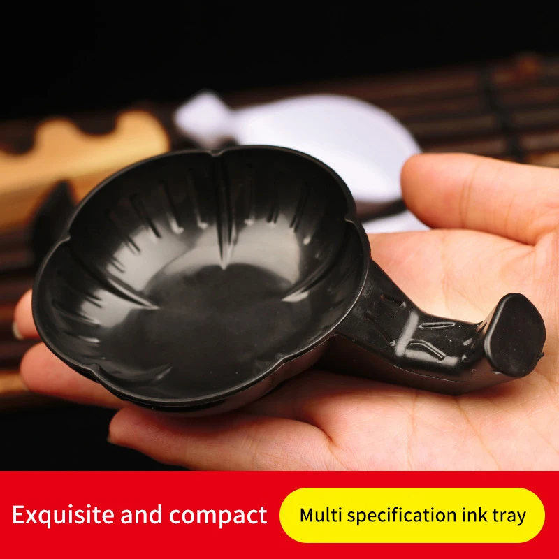 Writing Brush Pen Holder Ink Stone Sink Tray Brush Holder Plastic Ink Dish Ink Plate For Chinese Calligraphy Practice Art Supply