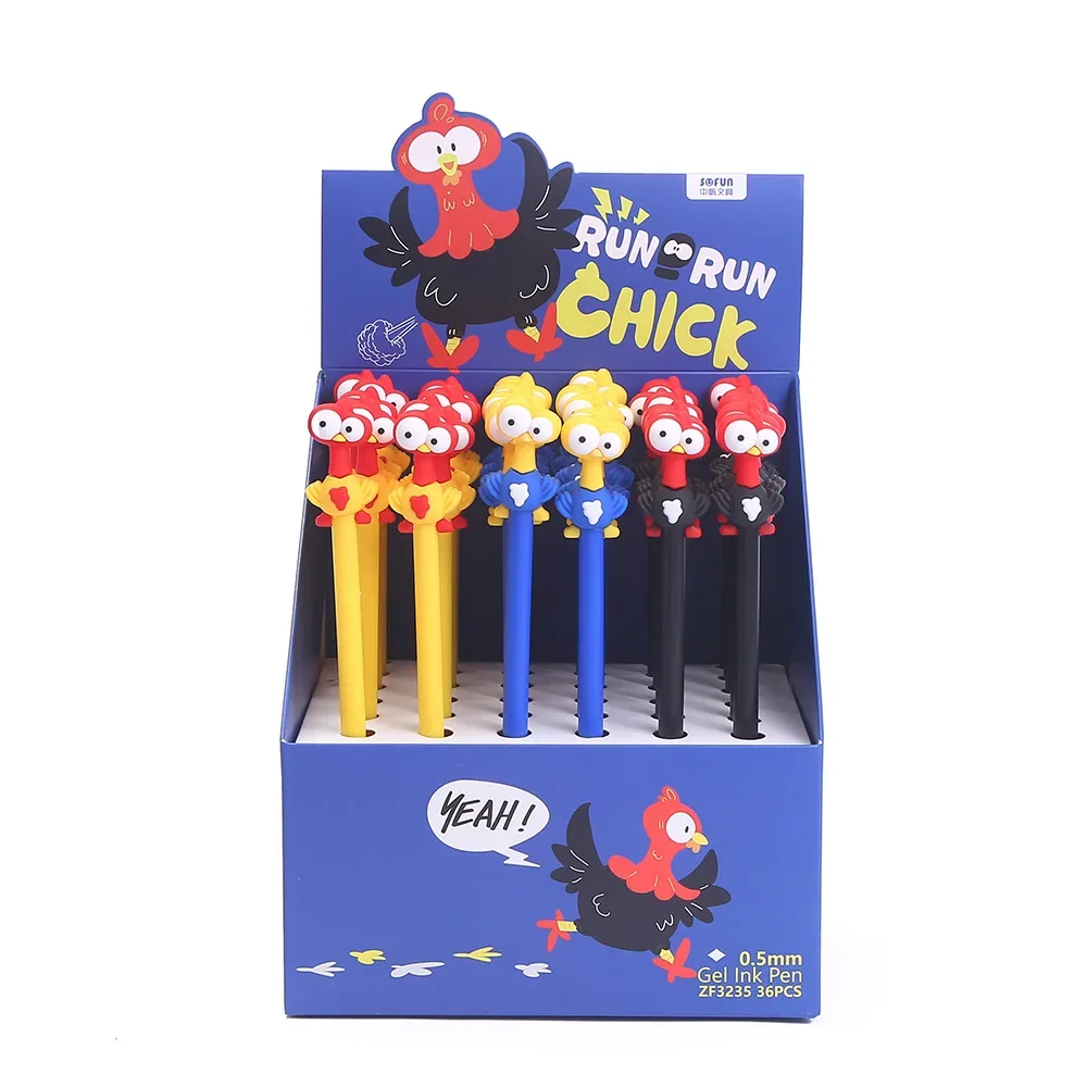 

36PCS Cartoon Turkey Black Pen Cute Pet Turkey Cute Signature Black Water Pen 0.5mm