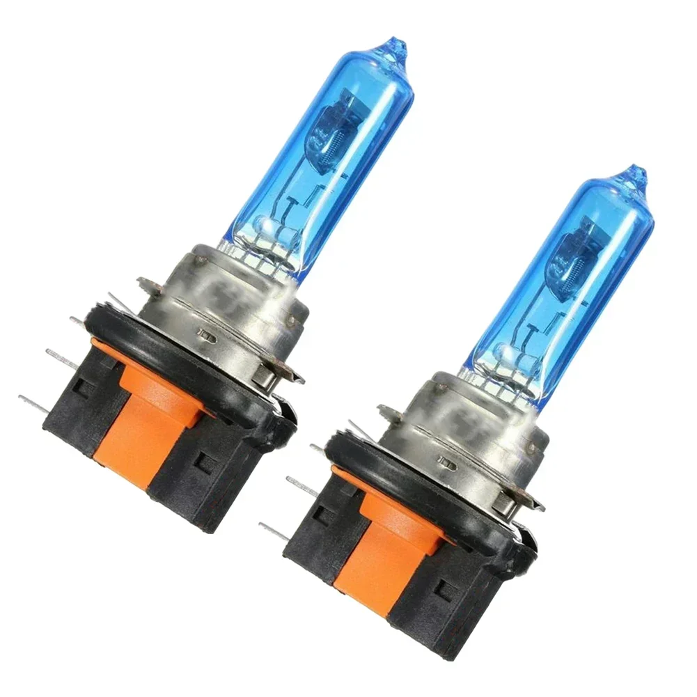 White Halogen Bulbs H15 Halogen Bulbs 1Pack 2Pcs 6000K Easy Installation Plastic+Glass Socket Type H15 For 12V Car