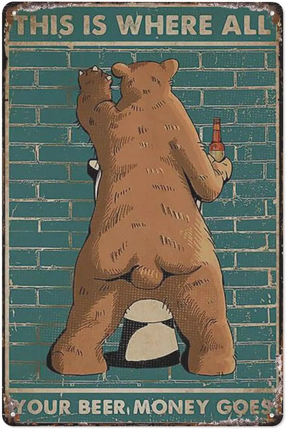 Metal Sign Bear Thi…