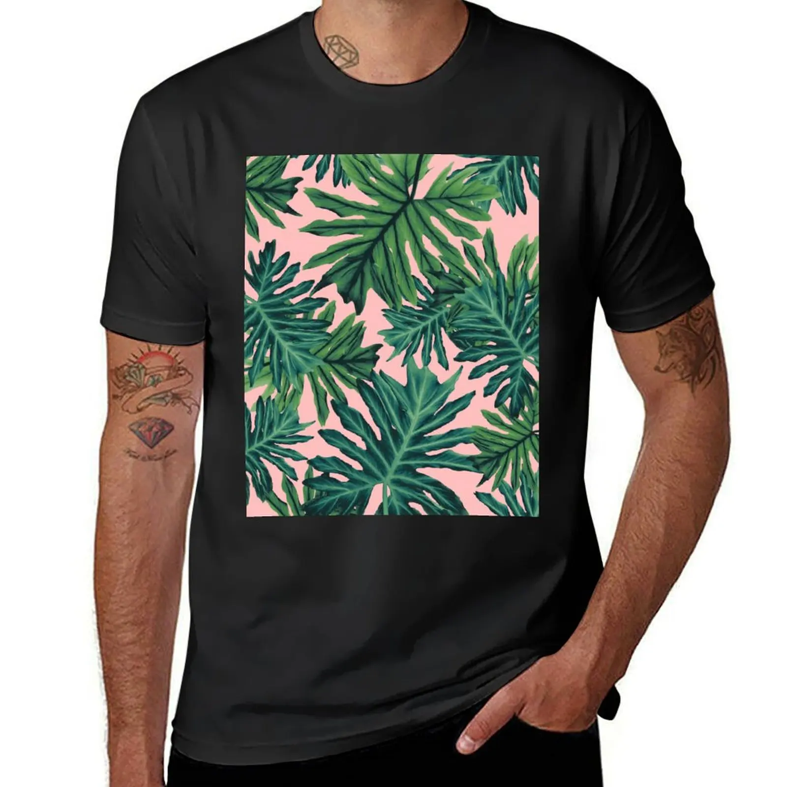 Philo Hope - Tropical Jungle Leaves Pattern #2 #tropical #decor #art T-Shirt sublime shirts graphic tees mens t shirts