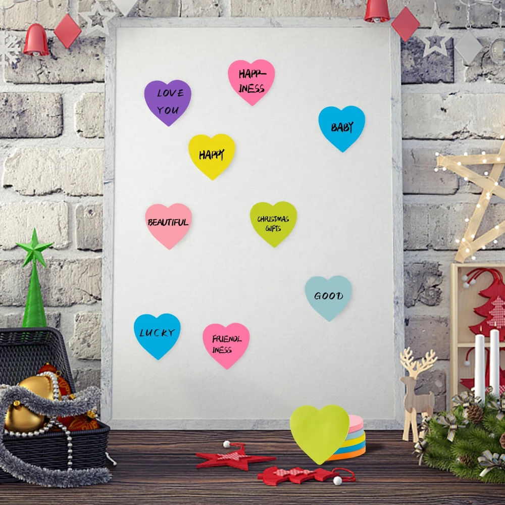 Heart Sticky Notes, 8 Pads, Bright Color Strong Adhesive Post, (30Sheets/pad)