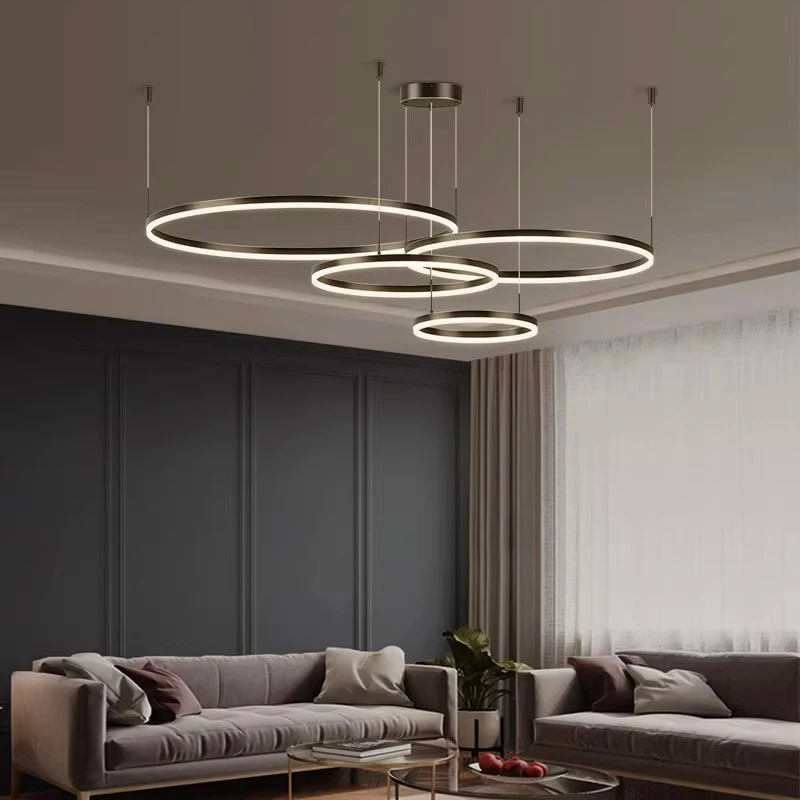 Imagem -06 - Nordic Modern Led Chandelier For Living Room Study Ring Quarto Sala de Jantar Home Decor Iluminação Interior