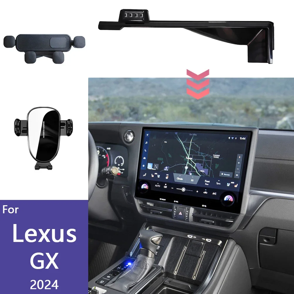 

For Lexus GX 550 2024 J250 GX550 Car Phone Holder Wireless Charging Stand Gravity Mobile Phone Mount Fixed Base Car Accessories