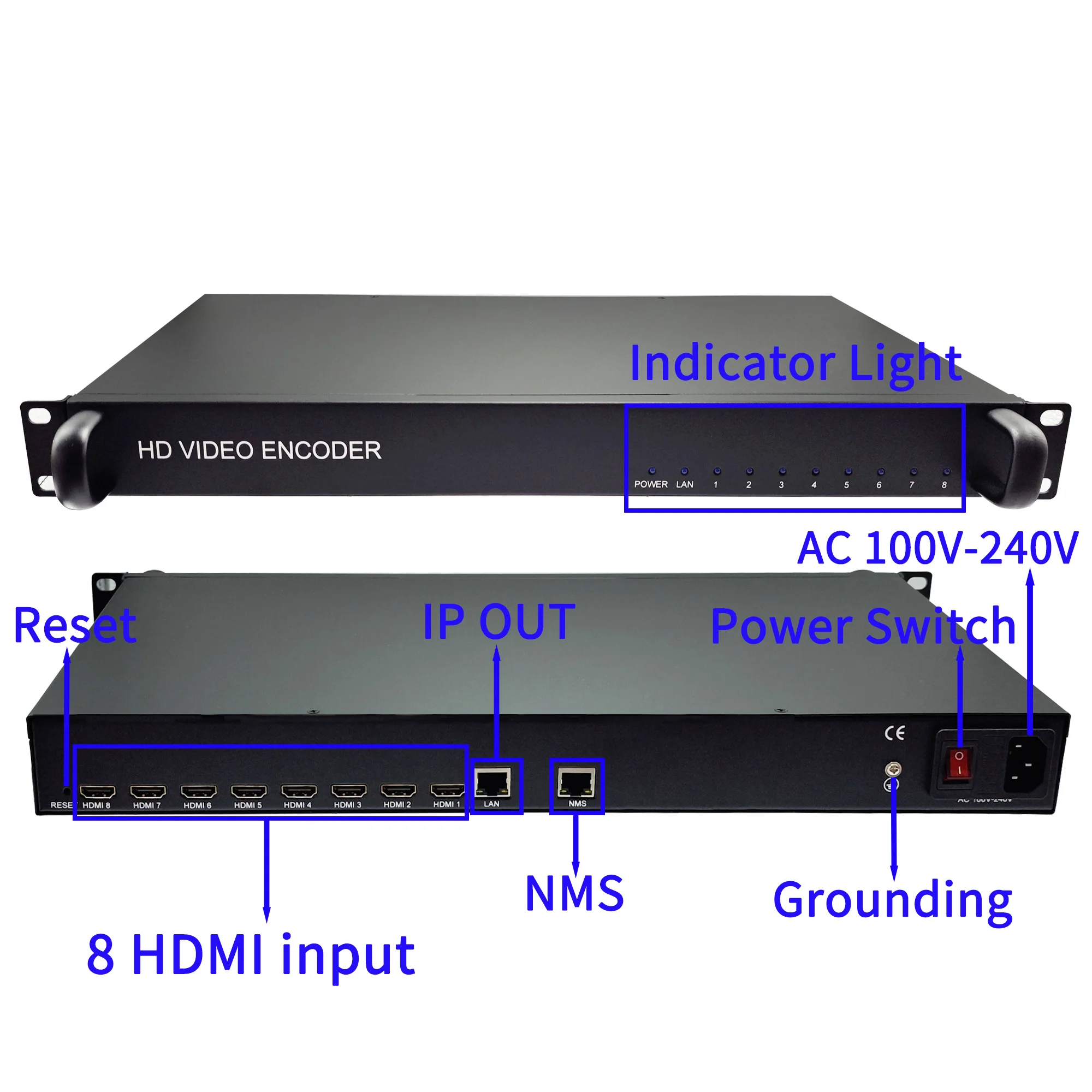 8-канальный энкодер 1080P HDMI Video H265/H264 HEVC HDMI к IP RTMP/RTSP/HTTP/FLV/HLS/SRT/UDP/SRT Streaming IPTV оборудование 8-канальный энкодер 1080P HDMI Video H265/H264 HEVC HDMI к IP RTMP/RTSP/HTTP/FLV/HLS/SRT/UDP/SRT Streaming IPTV оборудование