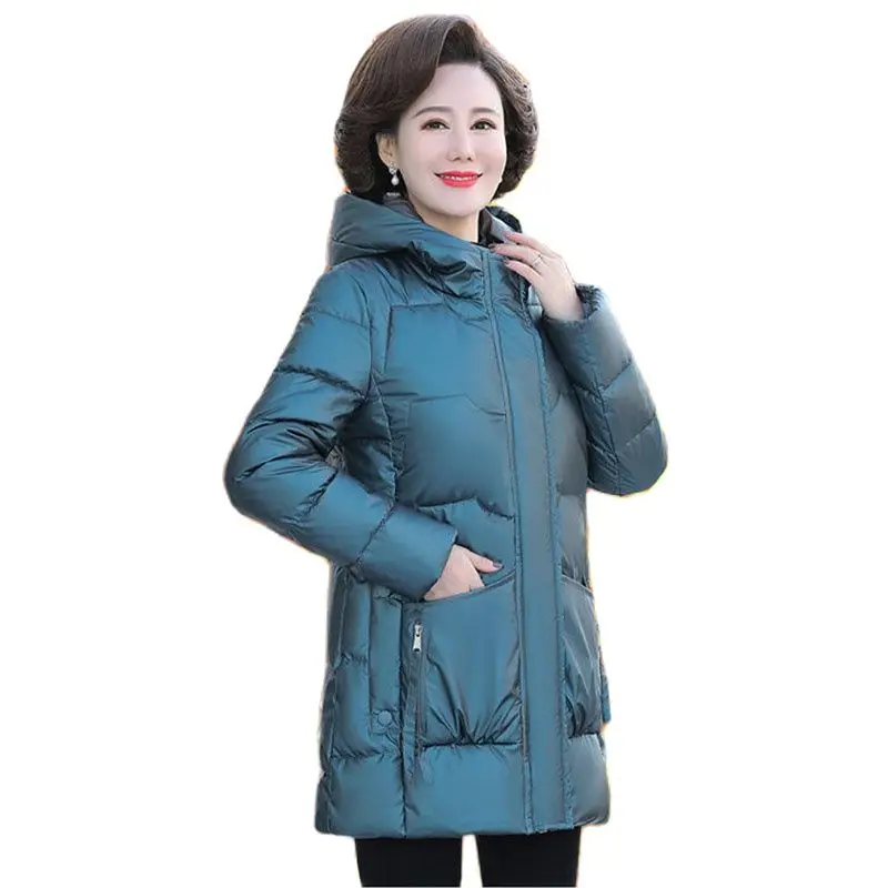 

Fashion Bright Color Women's Down New Winter Thickened Padded Long-sleeved Mid-length Warm Padded For Women