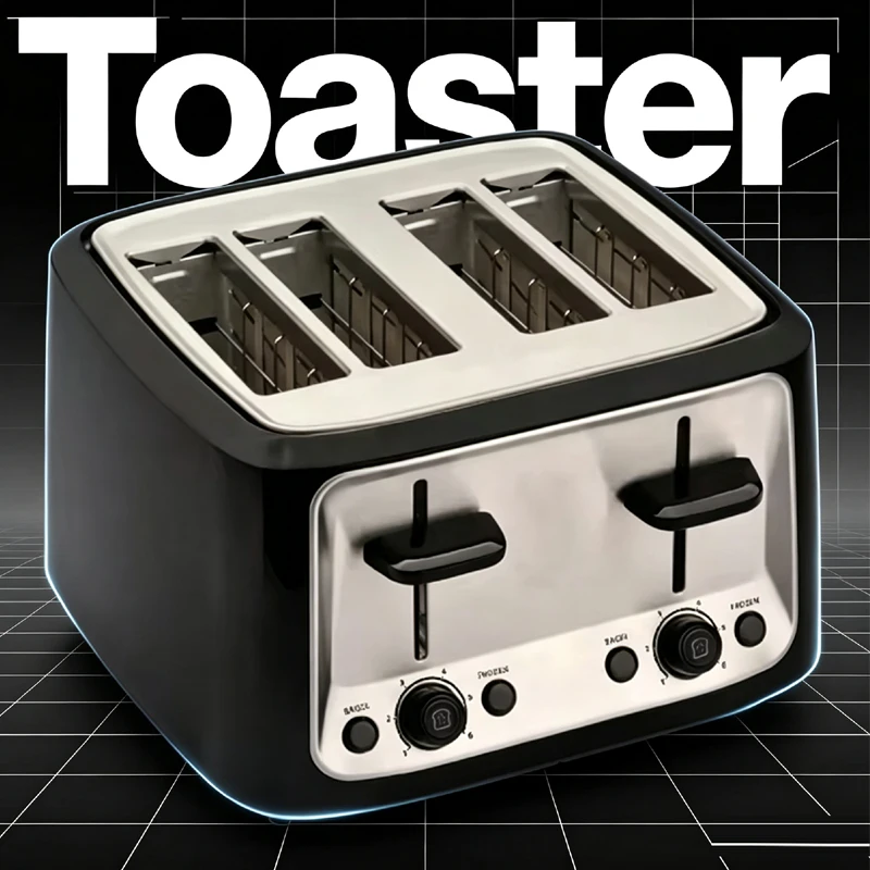 Automatic Pop-Up 4-Piece Toaster Intelligent Electric Mini Sandwich Toaster