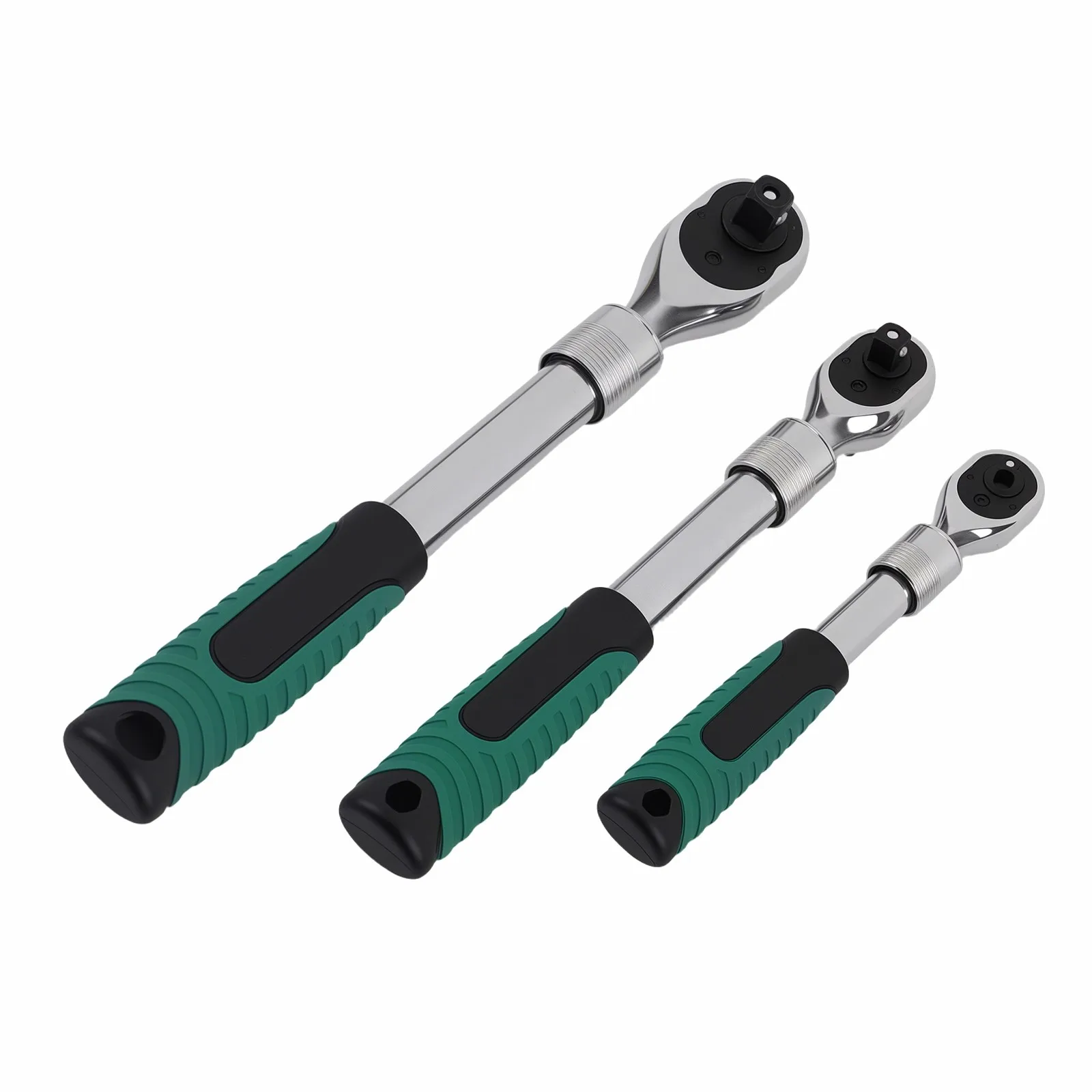 

1/4，3/8，1/2 Inch Drive Socket Ratchet Set Extendable Handle Wrench 72-Tooth Quick-Release Reversible