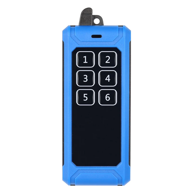 Przemysłowy bezprzewodowy przełącznik zdalnego sterowania radiowego RF 433MHz, 6-kanałowy, DC 12V 24V 36V, o dalekim zasięgu 20-1000M z odbiornikiem radiowym i pilotem.