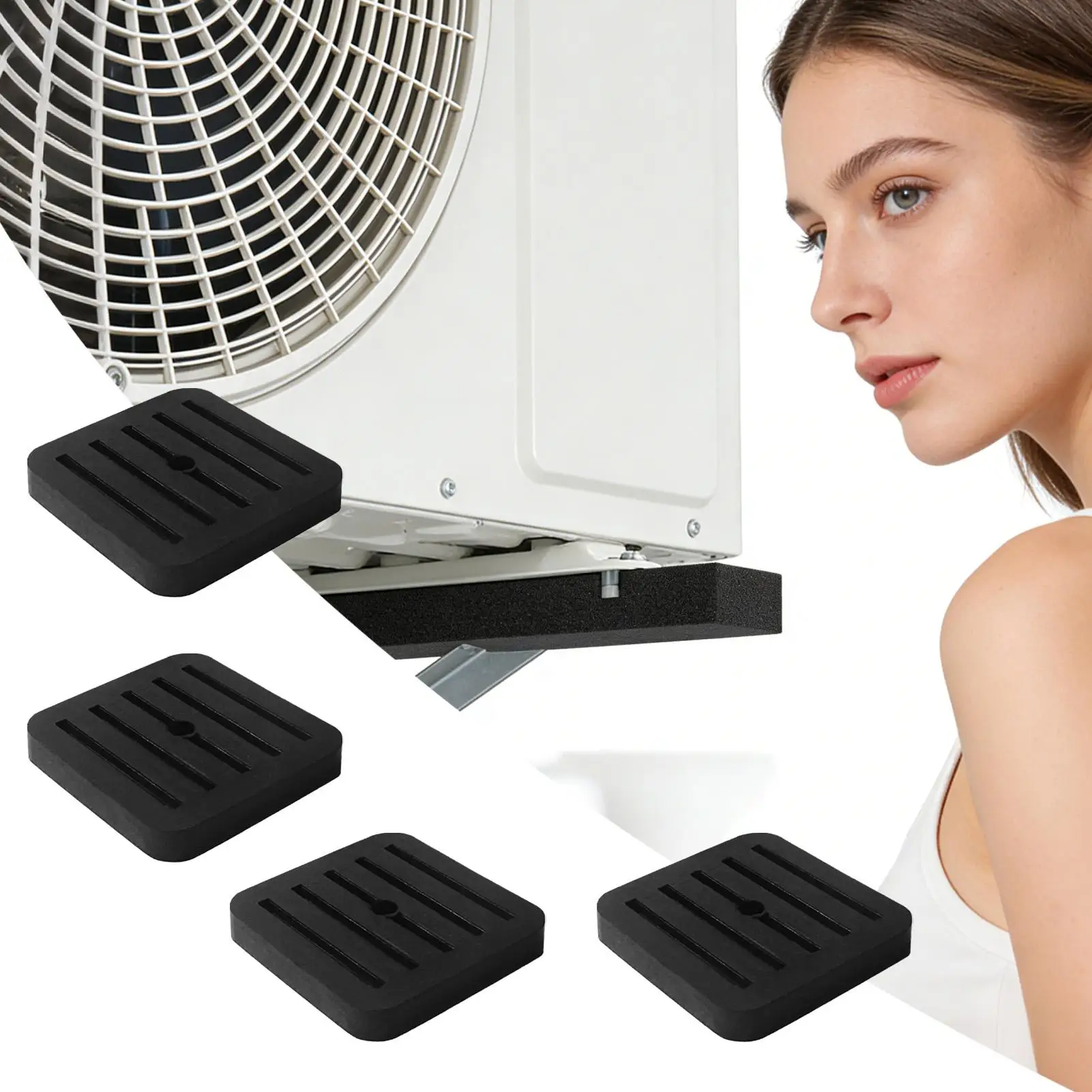 Rubber Isolation Pads 4Pcs/set Shock Absorbing Damping Feet Sound Isolation Vibrating Pad for Washing Machine AC
