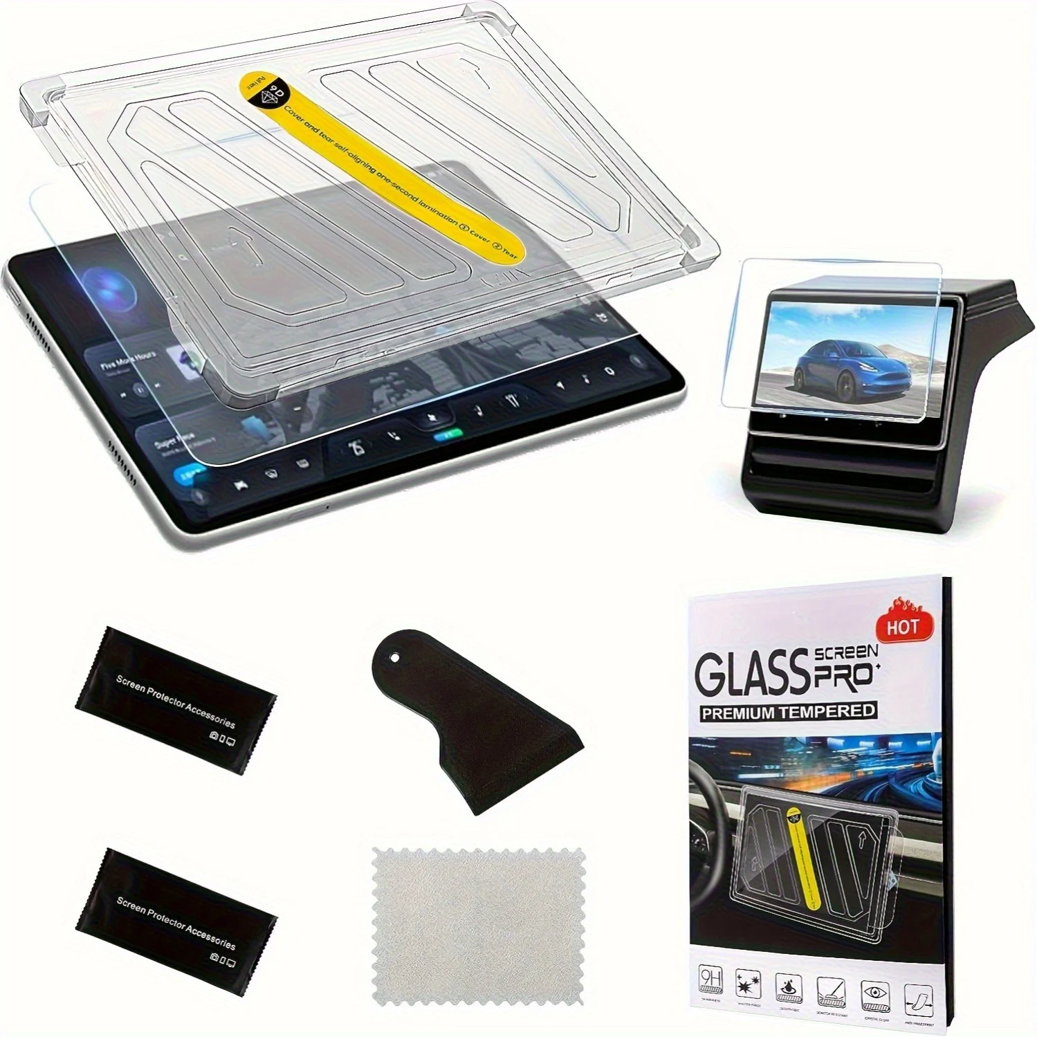 For Tesla model Y YL 2026 Juniper 16 Inch Tempered Glass Screen Protector HD Center Control Film Installation tool image 6