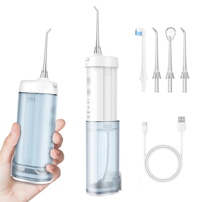 

ABIT Oral Irrigator Teeth Cleaner Pick Mini Cordless 4 Modes & IPX7 Waterproof Portable Teeth,Braces Bridges Care