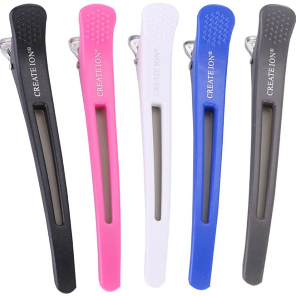 6Pcs Hairdressing Alligator Hair Clips Pro Salon Clamps Clips Rubber Hair Sectioning Clip Barrette Hair Clip Styling Accessories