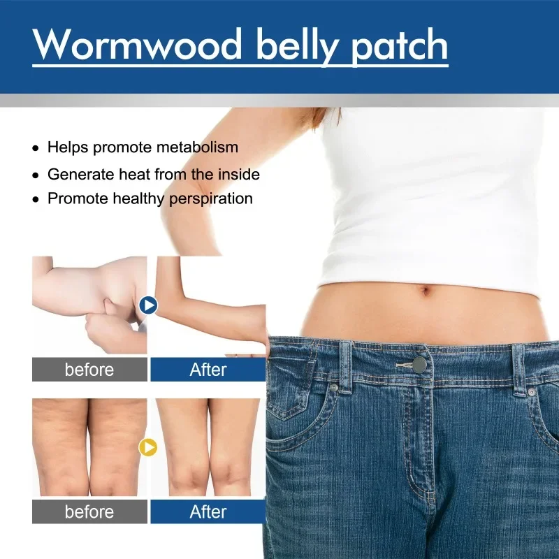 Wormwood Peso Perda Umbigo Adesivo, Patch Magro, Firme Fino Barriga Emagrecimento, Queima De Gordura, Produtos De Saúde Anti Celulite, 5Pcs