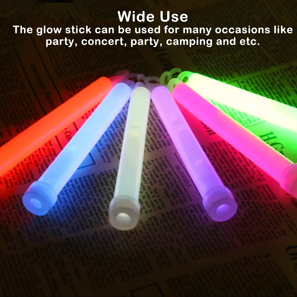 Glow Sticks with Hook 6 inch Fluorescence Light for Hiking Camping Outdoor Emergency Concert Party Light Sticks Party Supplies