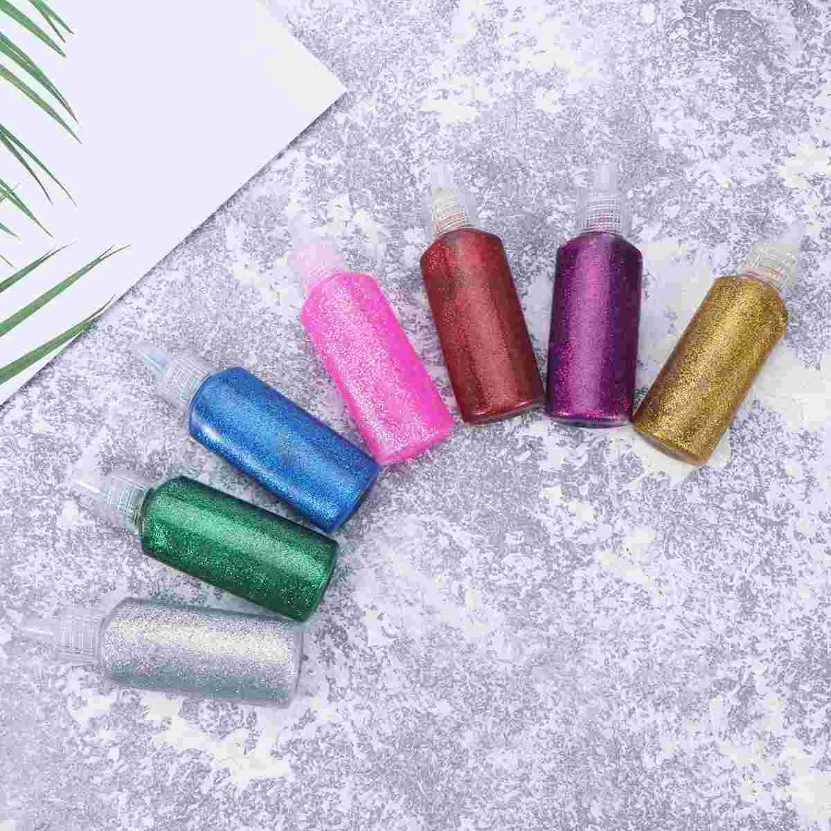 7 Pcs Glitter Glue Set Children Painting Tools for DIY Wooden Crafts Paper Cutting Artificial Flowers