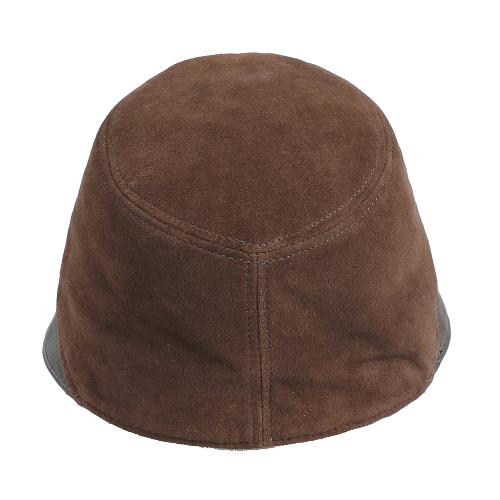 Genuine Suede Leather Bucket Hats for Women-Fashion Fishmen Real Leather Cap