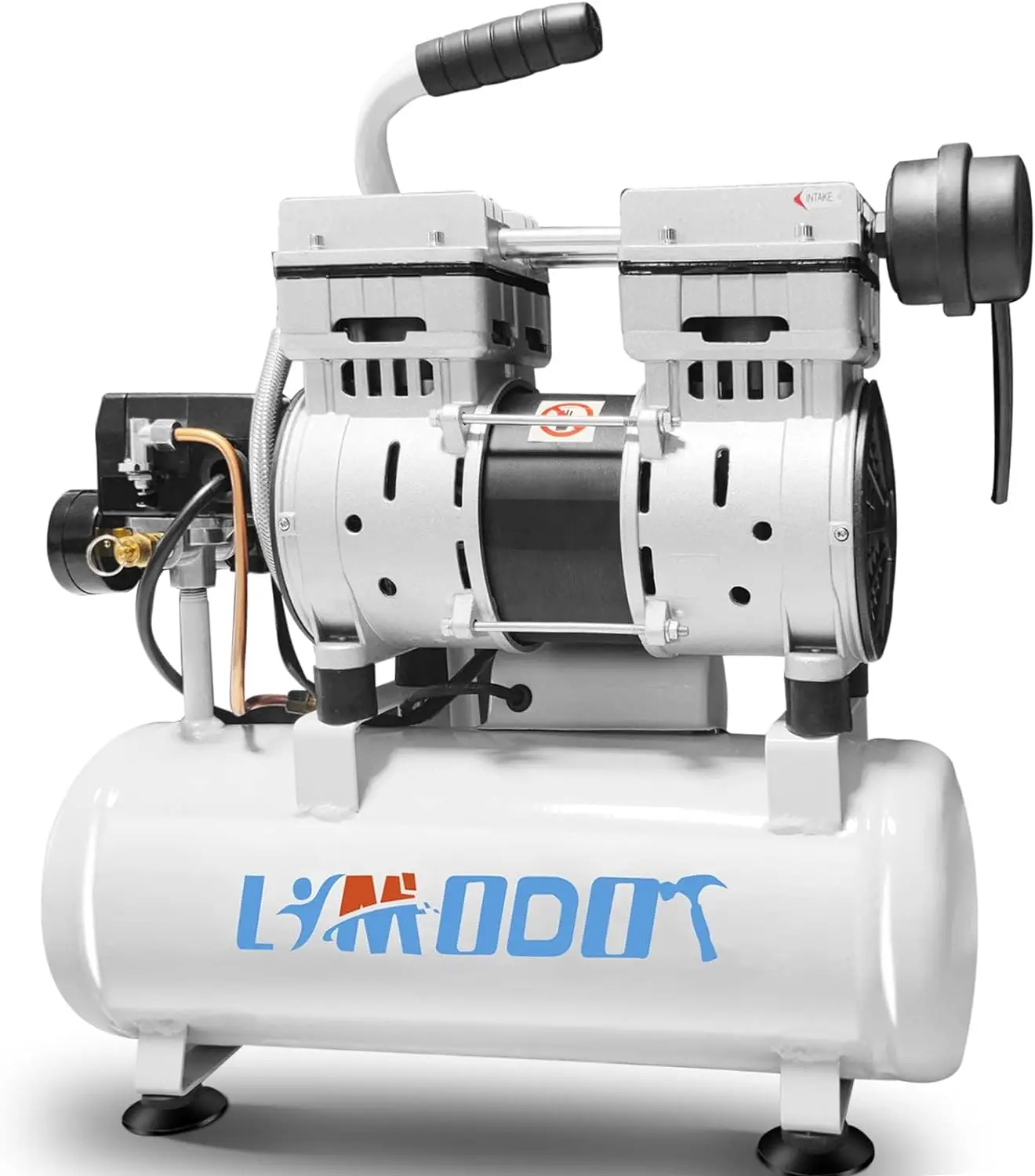 

Limodot Portable Air Compressor, Ultra Quiet, Only 60dB, 2 Gallon Steel Air Tank, Oil Free, 2.5 CFM at 90 PSI, Fast 14s Recovery