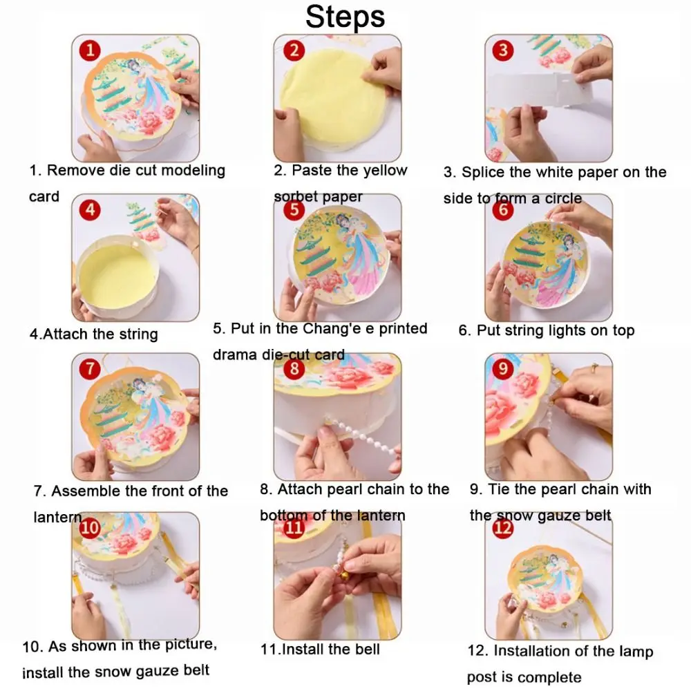 Chinese Style Mid-Autumn Festival Lantern Luminous Handmade Lantern Lamp with LED Light Handheld Rabbit Lantern Dancing Props