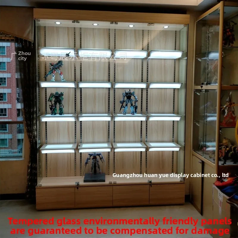 custom.Custom LED Light Duty Adjustable Shelf Display Cabinet Showroom Supermarket Office & Store Organization Exhibi