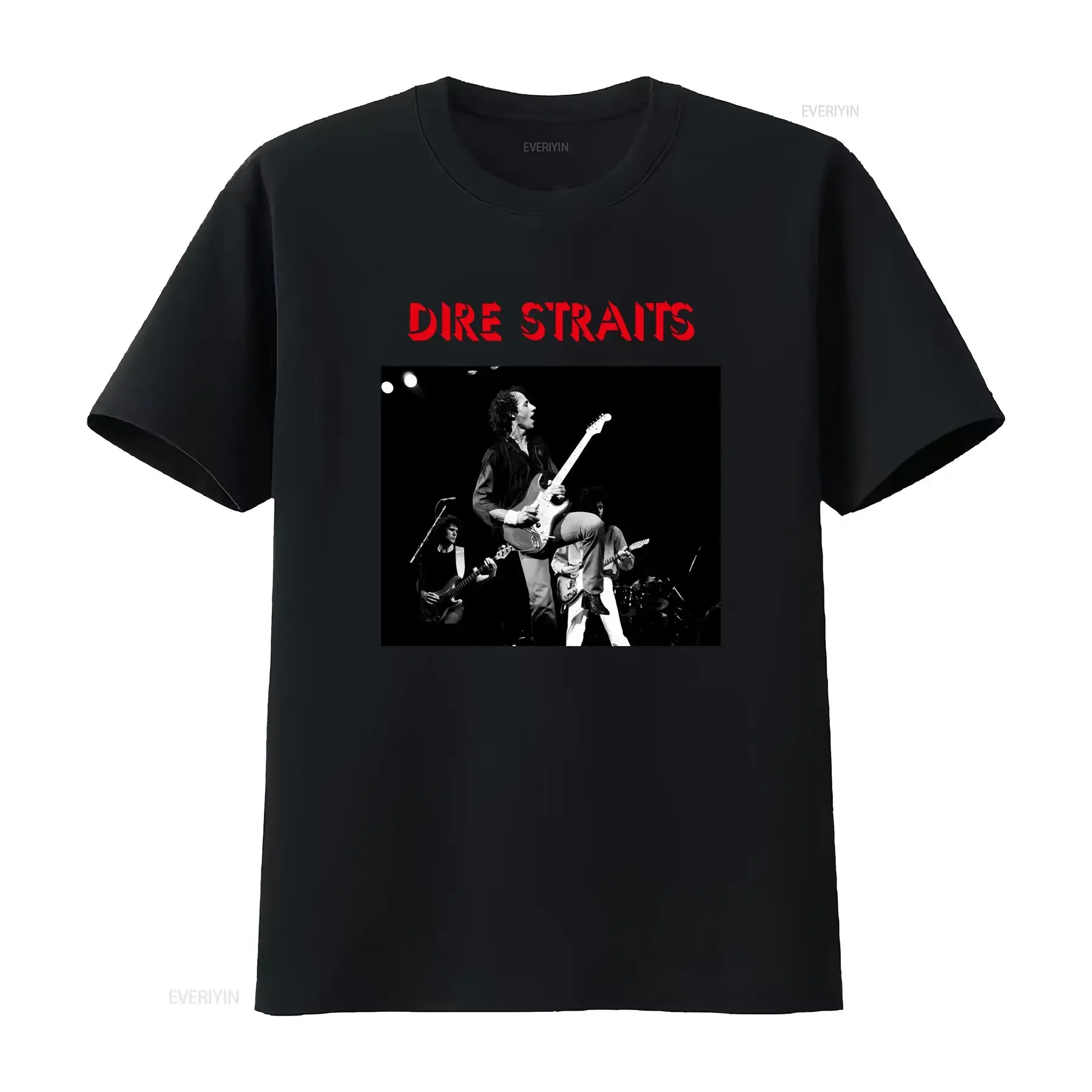 Dire Straits Live Rock Band T Shirt David Mark Knopfler John Illsley Pick Withers Members Design vintage Washed streetwear