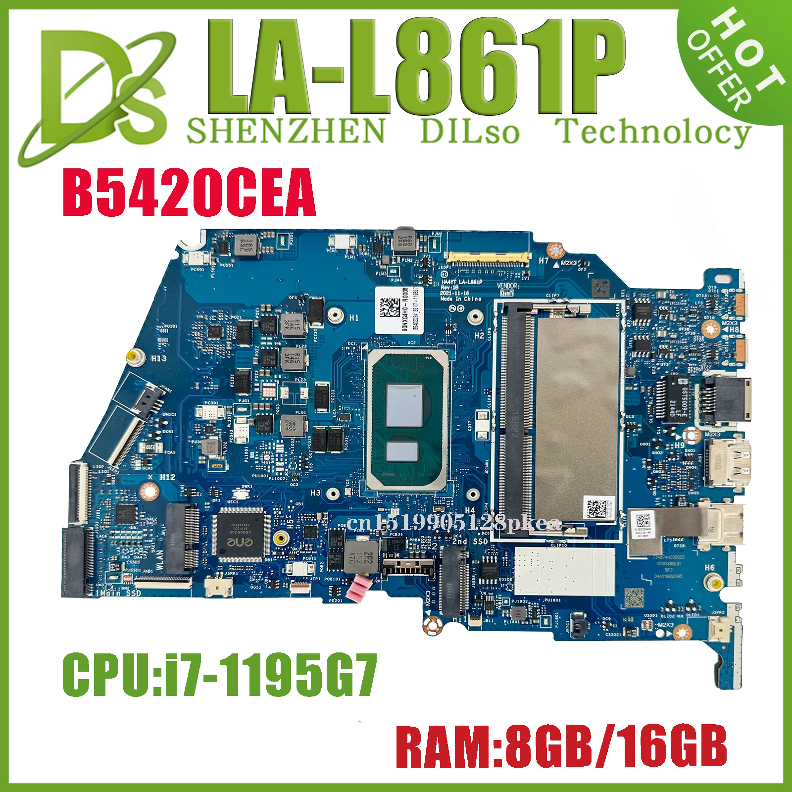 

KEFU LA-L861P Motherboard For ASUS ExpertBook B5 B5402CEA B5402C B5402CEAW Laptop Mainboardi7-1195G7 8GB/16GB-RAM 100% TEST OK