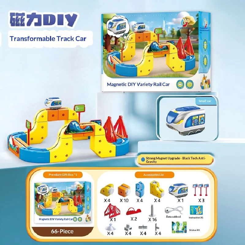 Fun DIY Electric Magnetic Track Set Anti - Gravity Levitation Train Kids Educational Toy For Boys