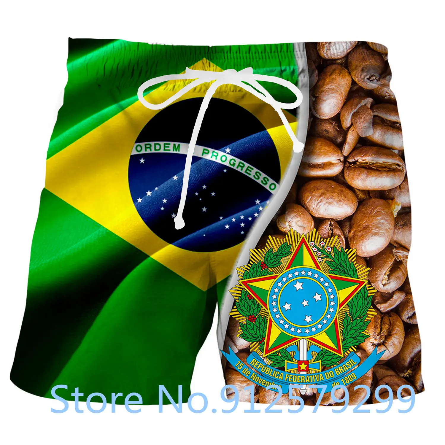 2022 Funny Short Pants Brazil Flag 3D Print Men's Casual Streetwear Board Shorts Brasil Fashion Sportswear Male Beach Shorts