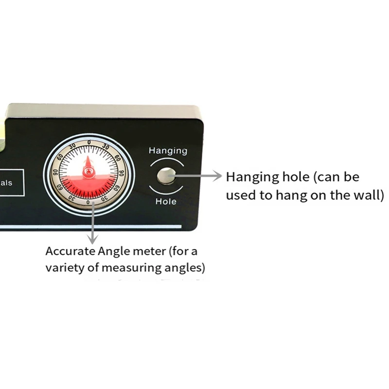 ABMR-High Precision 200Mm Magnetic Level Ruler ABS Millimeter Scale Angle Gauge Level Building Measuring Leveler Tools