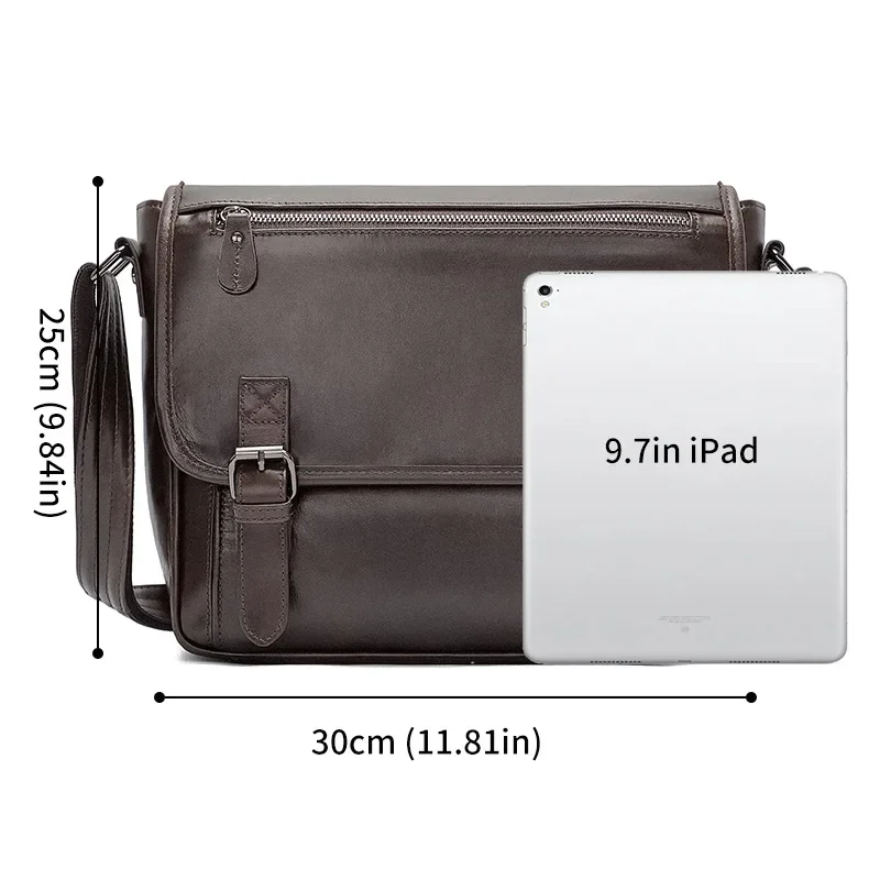 Men Genuine Leather Vintage Business Men's Travel Bags Tote Men Messenger Bags Briefcase 13 Inch Laptop Bag for Men LI-1764