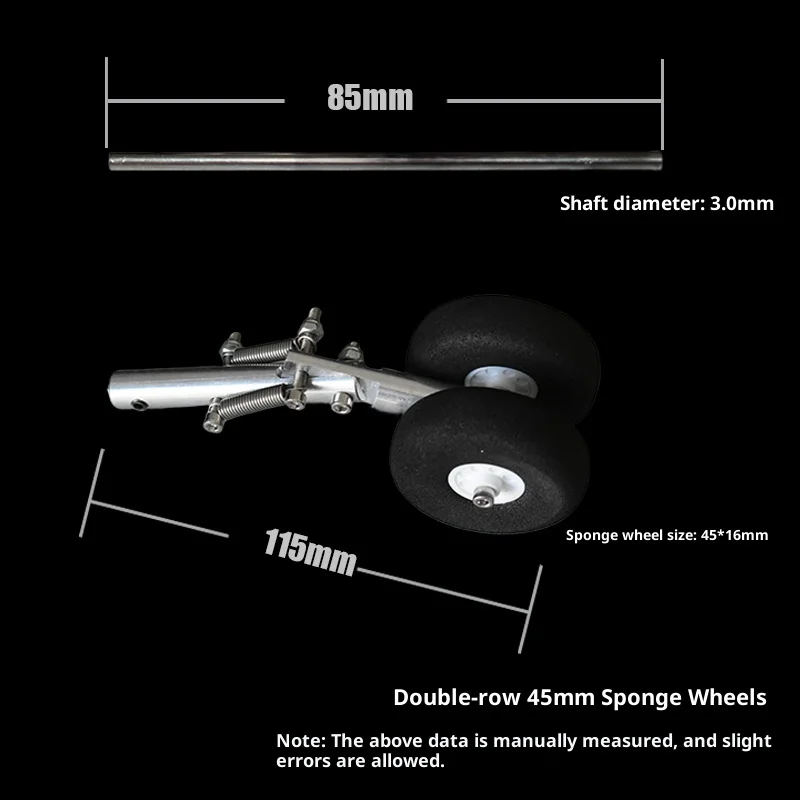 Modèle d'avion amortisseur train d'atterrissage aile fixe avion roue arrière roue à double rangée amortisseur train d'atterrissage pièces de jouets