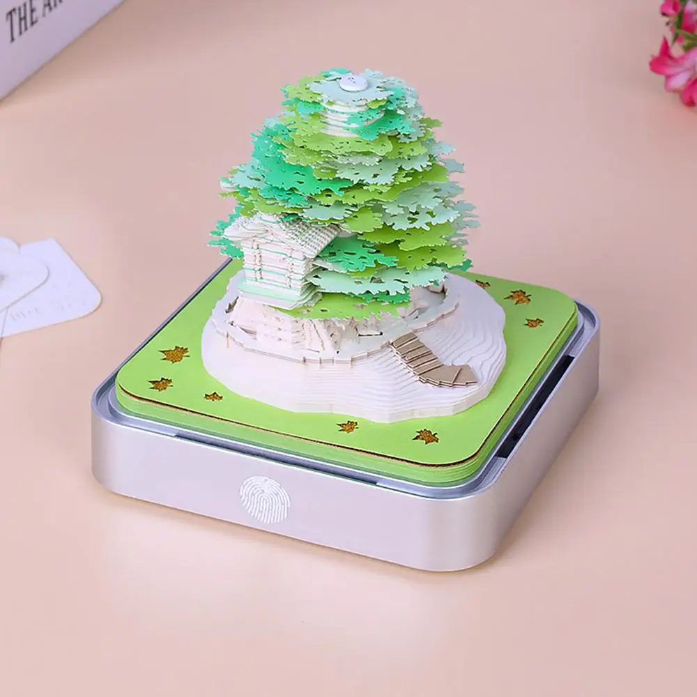 2024 3D Calendar Memo Pad 3D Paper Art Earth Decoration Creative Desk Calendar DIY Notes Notepad Sculpture Gift for School Home