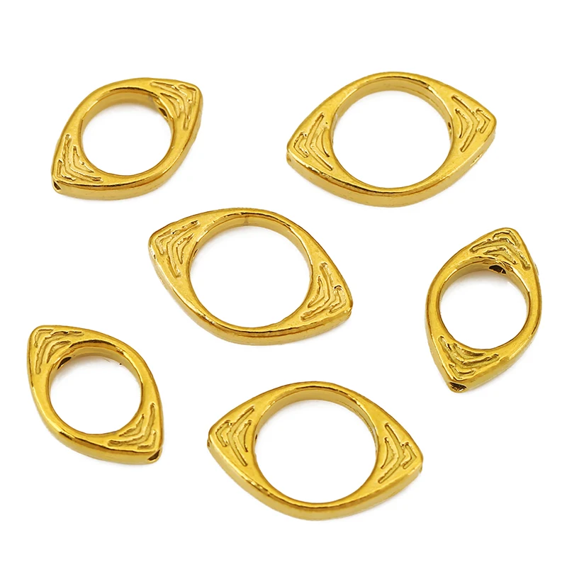 5pcs Hole 6mm 8mm Stainless Steel Earrings Making Eye Necklace Beads PVD Never Fade Bracelet Spacer Beads Diy Jewelry Findings view 4